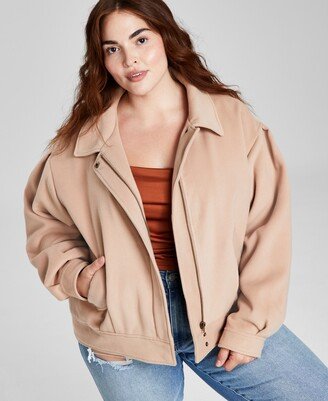 And Now This Trendy Plus Size Dropped-Shoulder Bomber Jacket