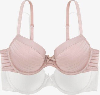 Women's Louise Light Padded 2 Piece Bra Set - Pink, Ivory