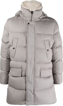 Feather-Down Padded Hooded Jacket