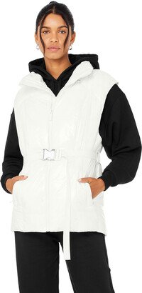 Stunner Puffer Vest in Ivory White, Size: 2XS |