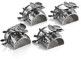 Black Orchid Napkin Rings, Set of 4