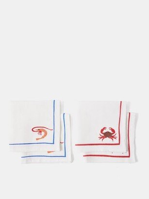 The Conran Shop Set Of Four Crab And Shrimp Napkins