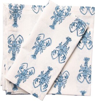 Mandalay Designs Lobster Napkin Set Blue