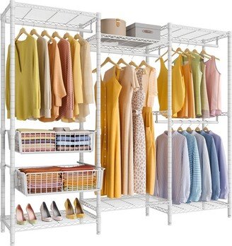 VIPEK V10 Wire Garment Rack Heavy Duty Clothes Rack Closet Wardrobe, Max Load 750lbs, Medium Size, White