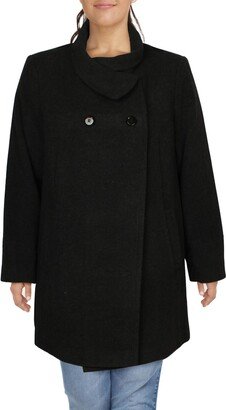 Plus Womens Wool Blend Dressy Walker Coat