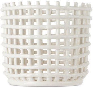 Off-White Large Braided Ceramic Basket