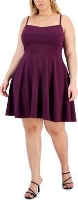 Trendy Plus Size Lace-Back Skater Dress