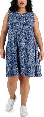 Style & Co Plus Size Sleeveless Printed Flip Flop Dress, Created for Macy's