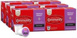Community Coffee French Roast Extra Dark Roast Single Serve Pods, Keurig K-Cup Brewer Compatible, 72 Ct