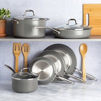 Goodful Kitchen Goodful 12-Piece Nonstick Ceramic Cookware Set, Gray