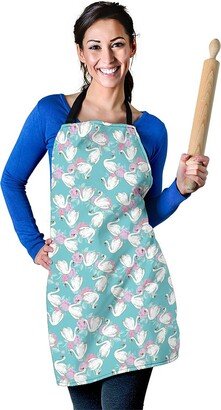 Swan Pattern Apron - Printed Print Custom With Name/Monogram Perfect Gift For Lover