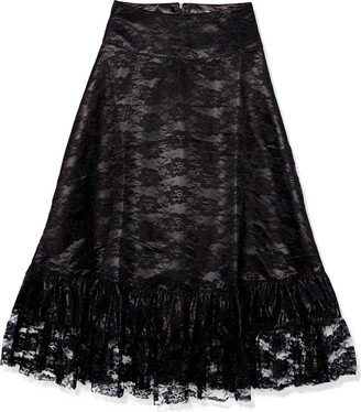 Daisy Corsets Women's Black w Lace Overlay Ruched Bustle Skirt