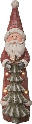 Resin 26 in. Multicolor Christmas Light Up Jolly Santa Figurine