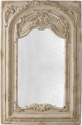 A and B Home Antique White 73-inch Scroll Fauna Floor Mirror - Antique White