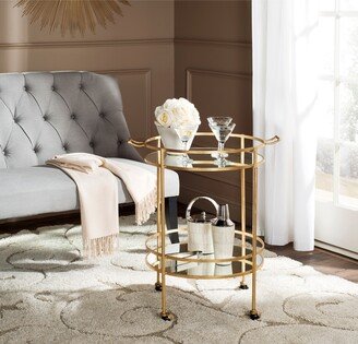 Lavinia Gold/ Mirror Top Bar Cart - 25.5 x 20 x 30