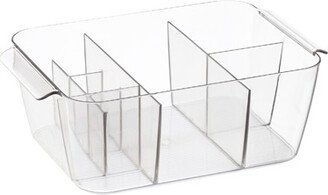 iDESIGN Linus Small Divided Makeup Bin Clear