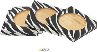 Wood Coasters - Animal Print Hand Carved