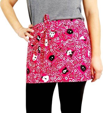 Red Cute Dogs Waist Apron, Half Apron With Pockets, Server Restaurant Craft Waitress/Waiter 3 Pockets