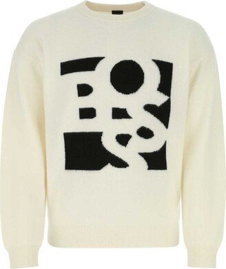 Logo Intarsia Crewneck Sweater-AB