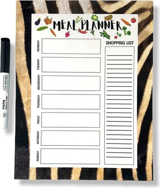 Zebra Print Meal Planner Inch Dry Erase Magnet With Marker