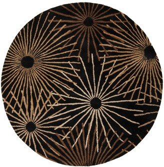 Forum Fm-7090 Black 6' Round Area Rug