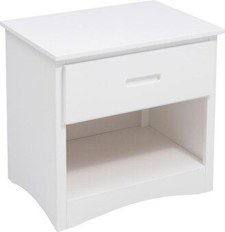 Galen 1-Drawer Transitional Wood Nightstand in White - Lexicon