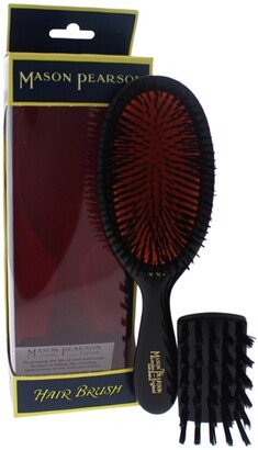 Extra Small Pure Bristle Brush - B2 Dark Ruby by for Unisex - 2 Pc Hair Brush and Cleaning Brush