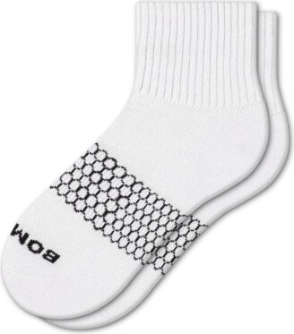 Men's Quarter Socks - White - Medium - Cotton