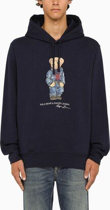 Blue printed hoodie