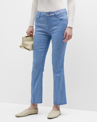 Olivia Flare Linen-Blend Gabardine Trousers