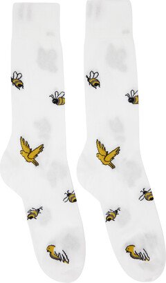 White Birds And Bees Socks