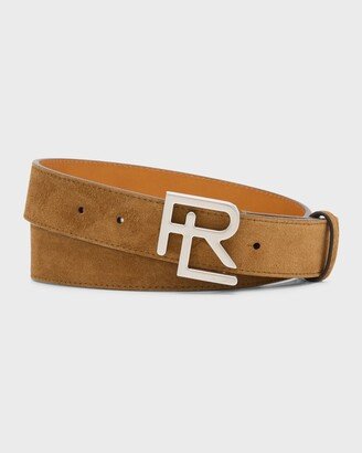 Men's RL-Buckle Suede Belt