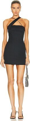 Asymmetric Mini Dress in Black