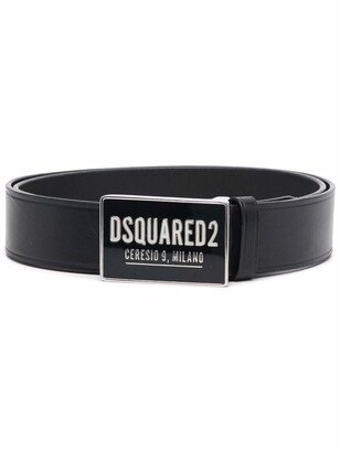 Logo-Plaque Leather Belt-AH