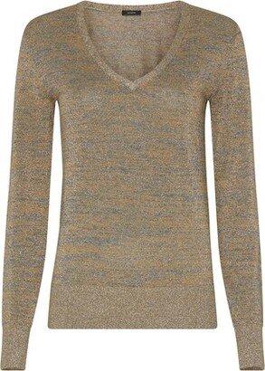 V neck lurex sweater