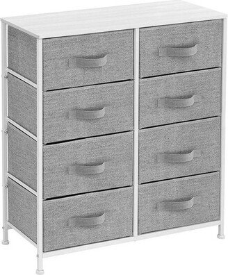 Drawer Fabric Dresser for Bedroom Gray/White