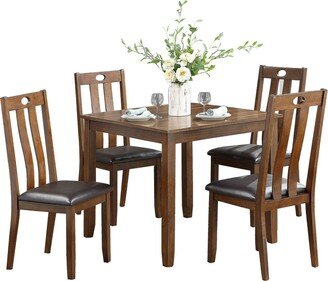 Neunan Square Dining Room Table and Chairs, Set of 5