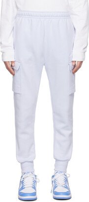 Blue Embroidered Cargo Pants