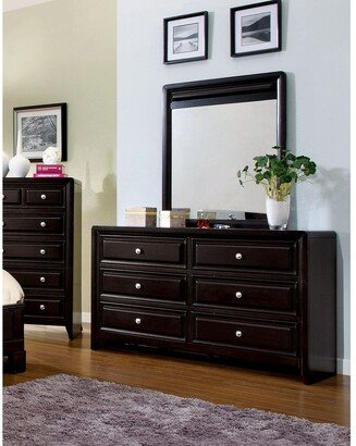 Gant Transitional Espresso Wood 6-Drawer 2-Piece Dresser and Mirror Set