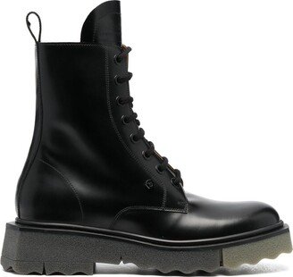 Sponge-Sole Leather Combat Boots