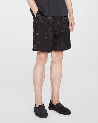 Men's Floral Jacquard Drawstring Shorts