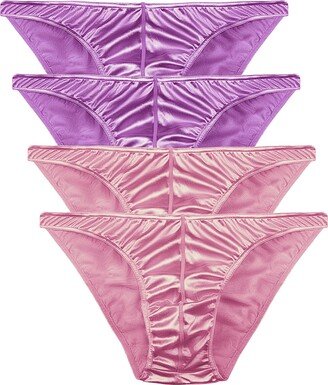 B2BODY Mens Satin Bikini Briefs Panties Small to 3XL Silky Sexy Mens Underwear Multi Pack