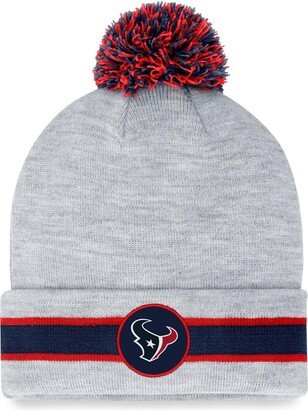 Men's Branded Heather Gray Houston Texans Cuffed Knit Hat with Pom