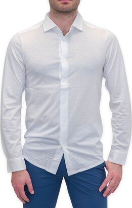 Curved Hem Buttoned Shirt-AF