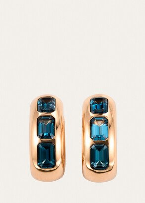 18K Rose Gold Iconica Earrings with London Blue Topaz