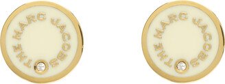 Gold & White 'The Medallion' Stud Earrings