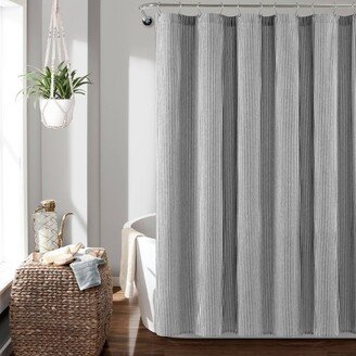 72x72 Farmhouse Vintage Striped Yarn Dyed Cotton Shower Curtain