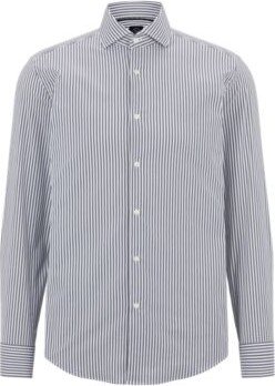 Slim-fit shirt in striped performance-stretch fabric-AA
