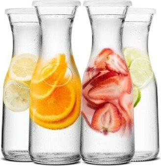 Glass Carafes with Lids, 33 oz, Set of 4