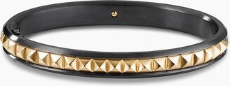 Modern Renaissance Pyramid Bracelet in Black Titanium with 18K Yellow Gold Women's Size Medium